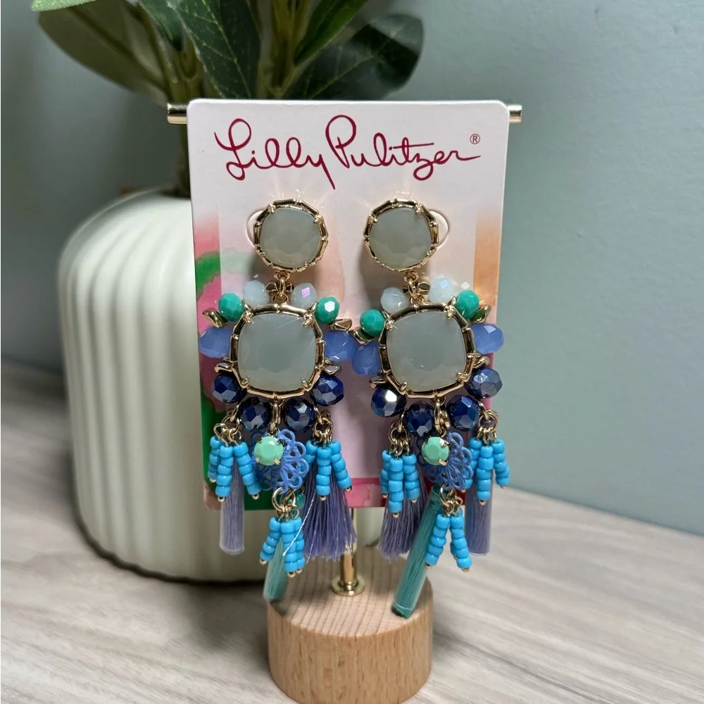 Lilly Pulitzer Blue Chandelier Earrings - Picture 3 of 5